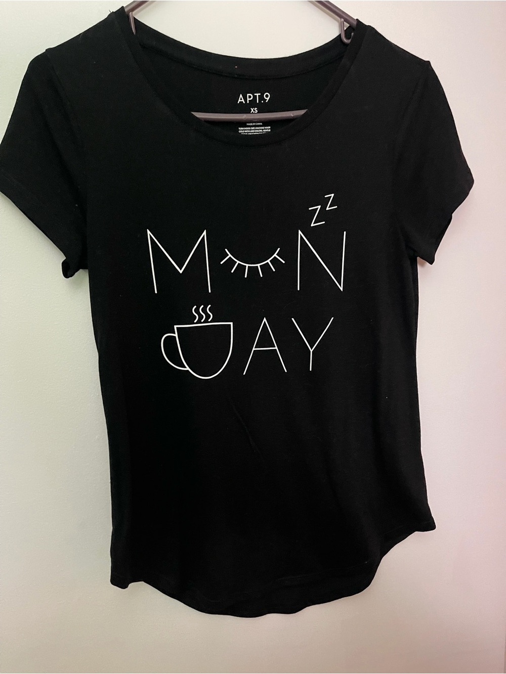 Apt. 9 Black Short-Sleeve 'MONDAY' Graphic Sleep Tee
